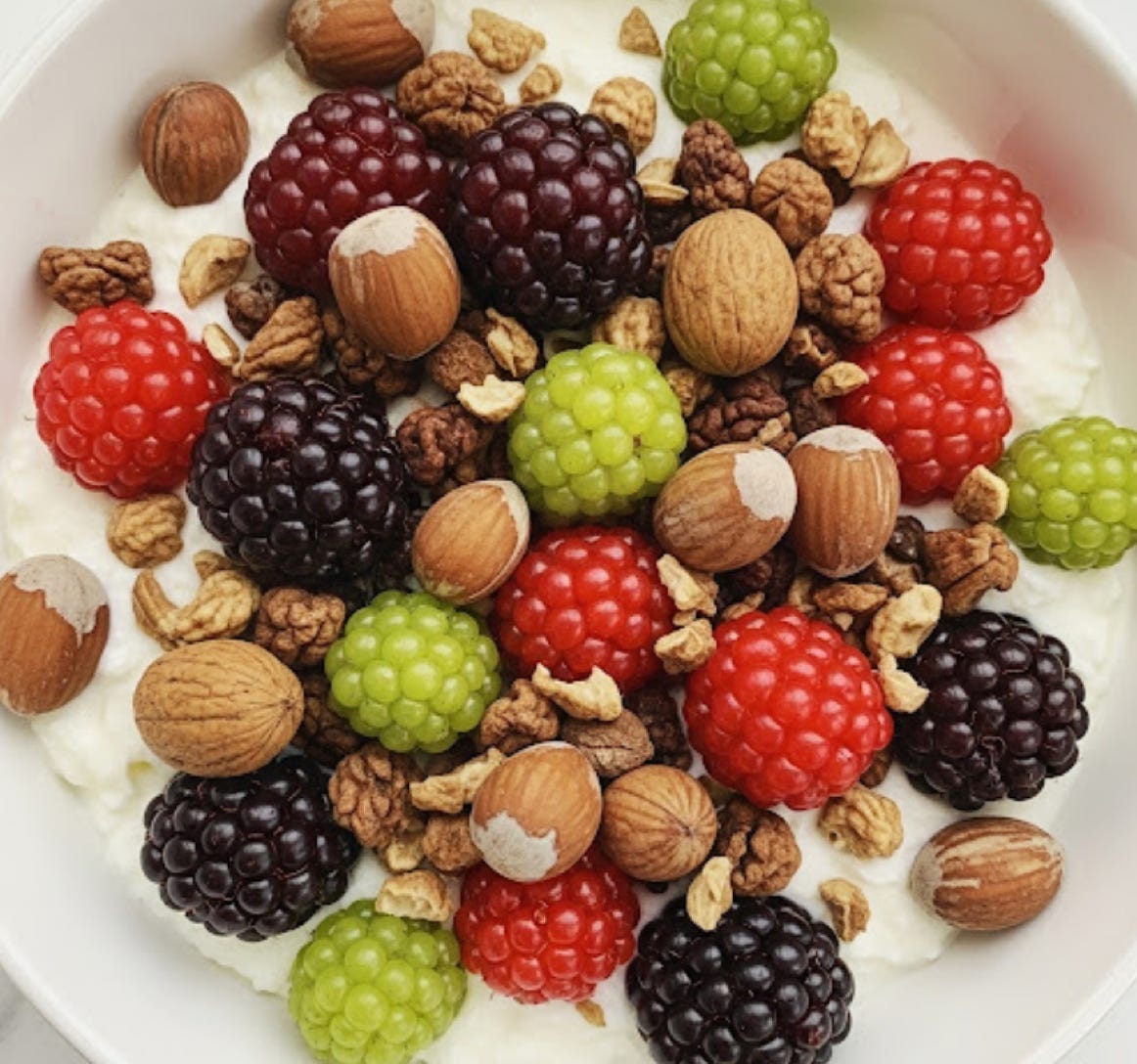 Rezept Quark mit Beeren und Nüssen