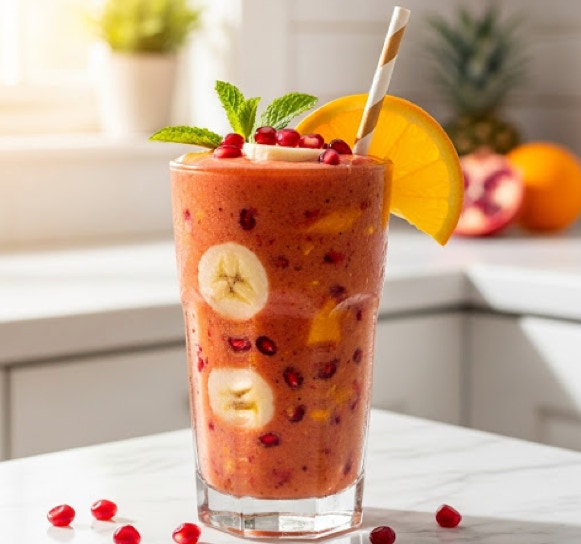 smoothie mit Granatapfel und Banane