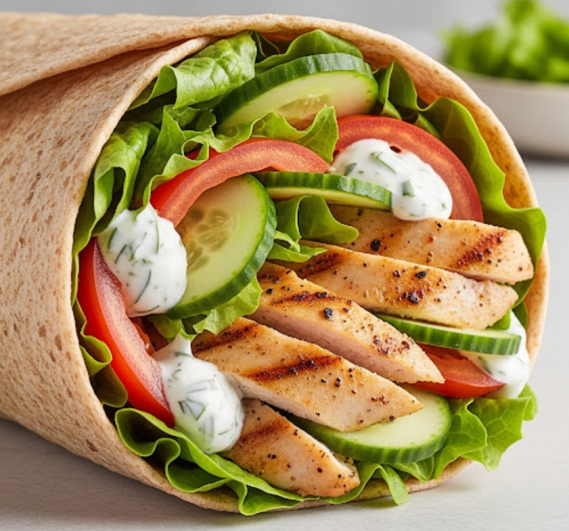 Wrap mit Hähnchen und Salat