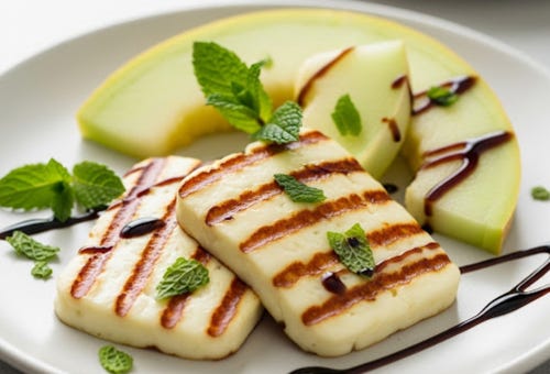 Halloumi mit Melone