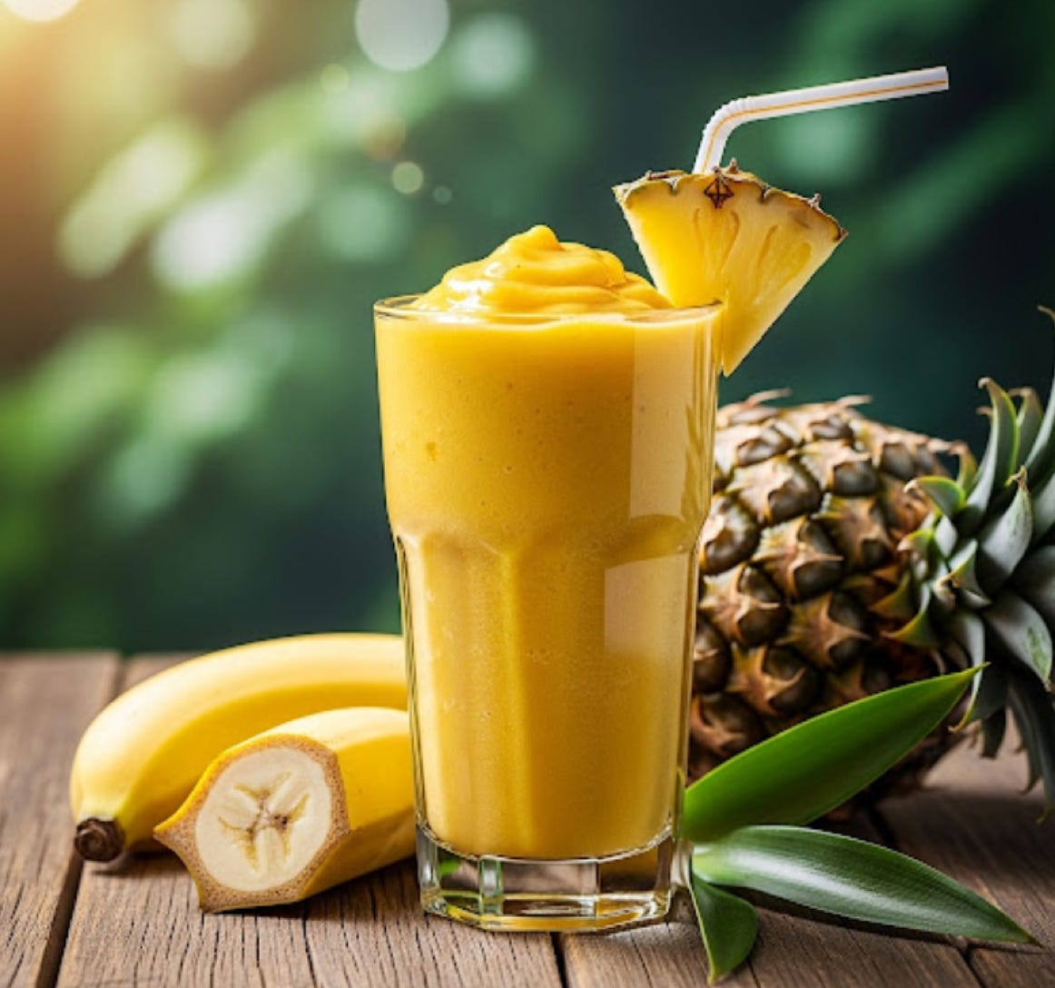 Gelber Gute-Laune-Smoothie mit Mango und Kurkuma