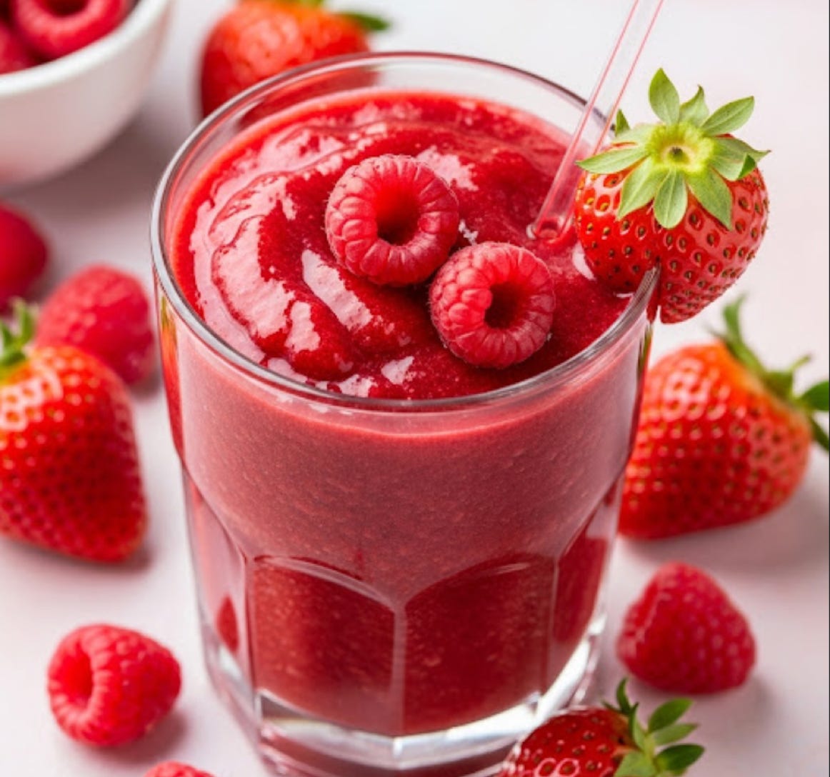 Leuchtend roter Beeren-Smoothie